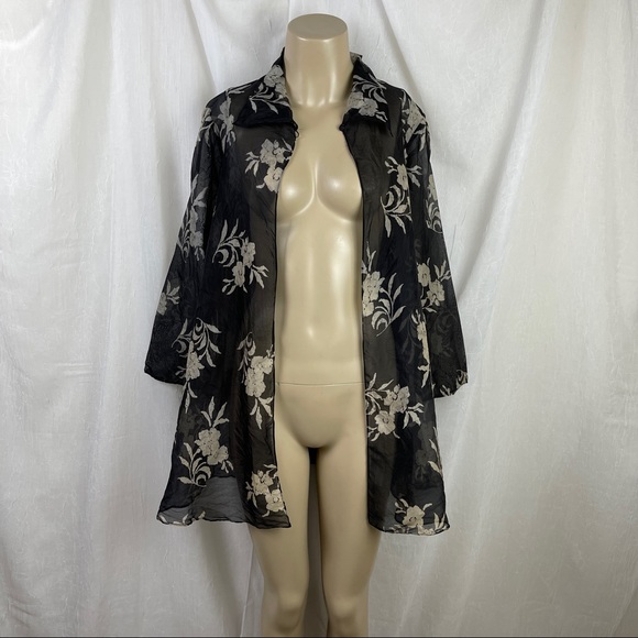 🚫SOLD🚫 VTG 80’s Jeannene Booher Sheer Black Cover Up - Picture 9 of 16
